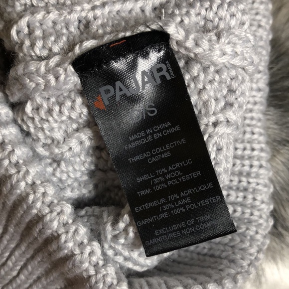 Pajar Ventura Cable Knit Cuffed Hat Color Silver With Pom Pom OS NWT - Picture 10 of 13